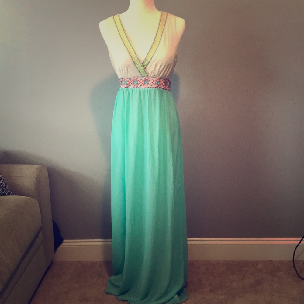 Flying Tomato Embroidered Boho Maxi Dress